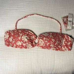 J Crew o-ring bandeau bikini top in tossed floral